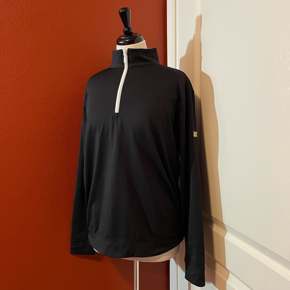 Horn Legend Men’s 1/4 Zip Black Golfing Luxe‎ Performance Golf Polo